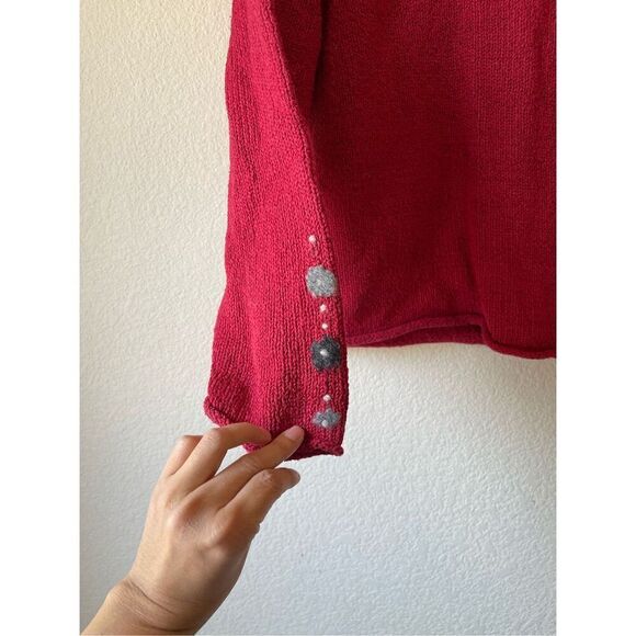 Vintage woolrich knit red pullover polo sweater size large - Picture 4 of 7